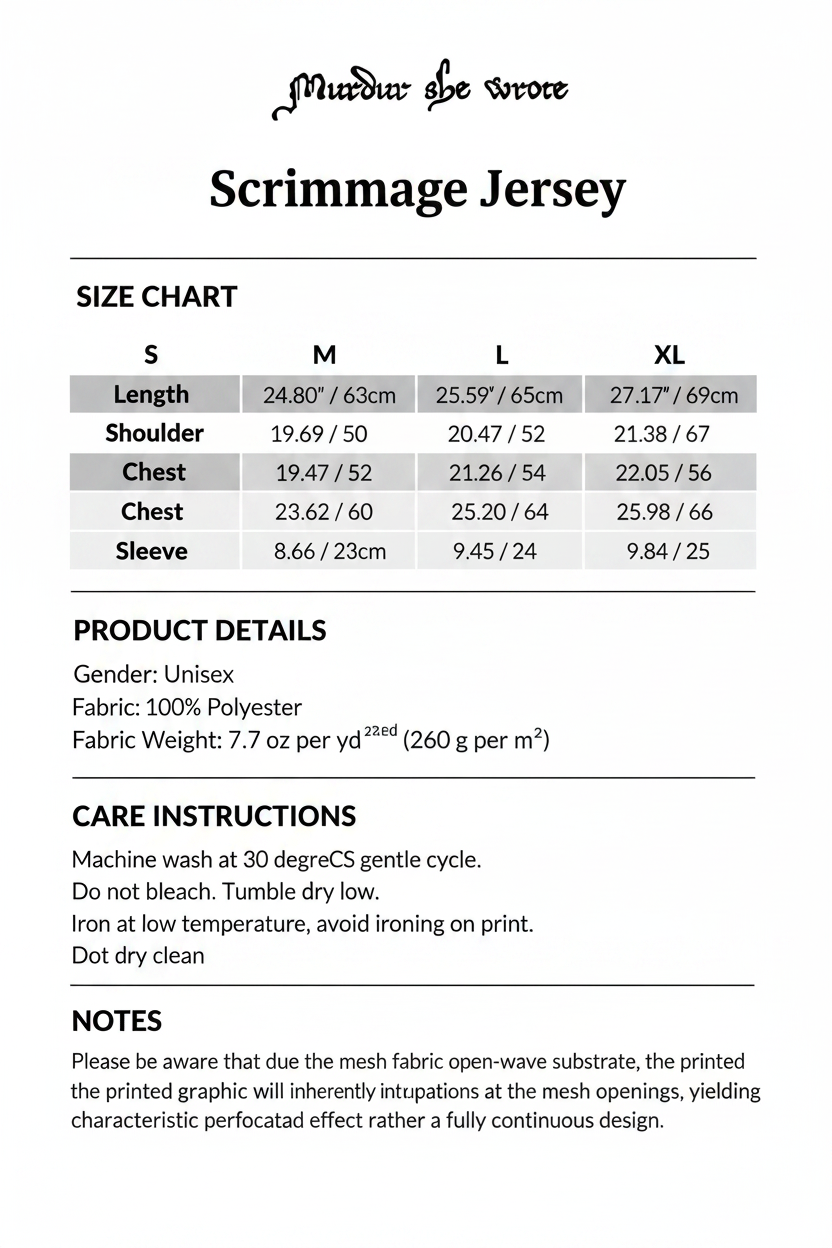 Scrimmage Jersey Product Info Card